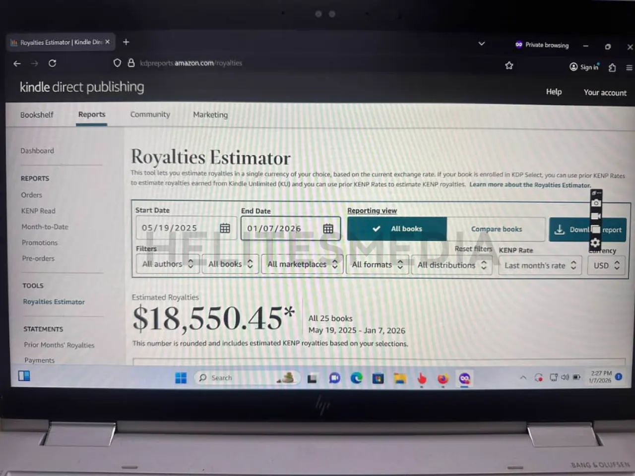 KDP Royalties Estimator